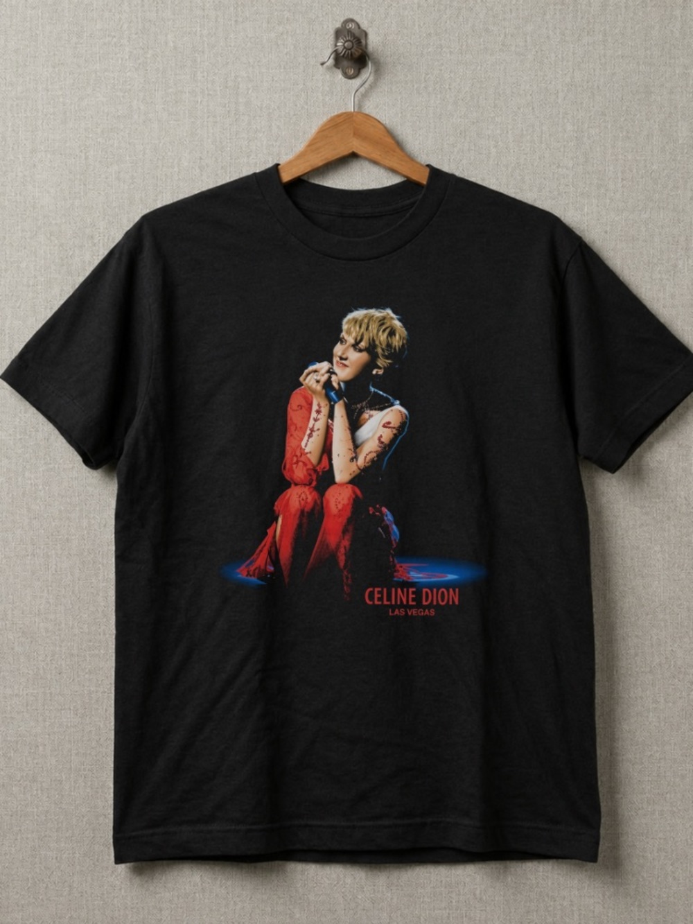 Black Celine Dion Las Vegas Graphic Tee
